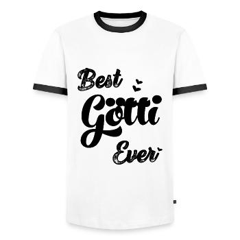 Bester Götti der Welt Patenonkel fragen Schweiz - Männer Kontrast-T-Shirt - Weiß/Schwarz - Vorne - AI Model Female 172 light (172cm) & AI Model Male 178 dark (178cm)