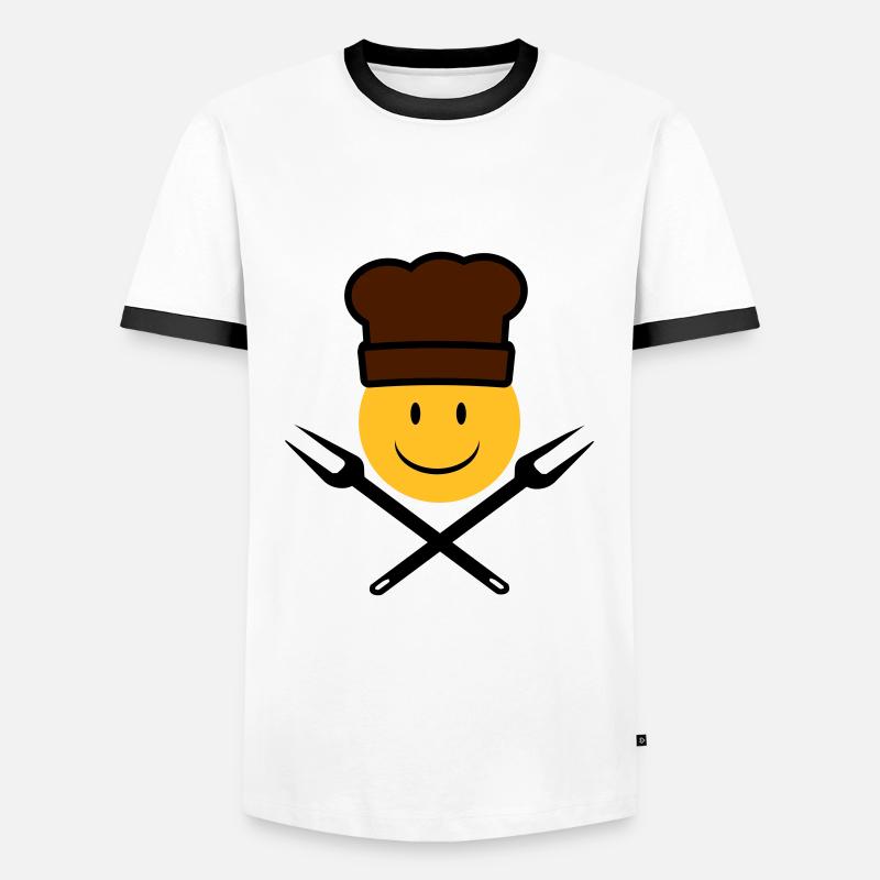 grill - Men's Ringer Shirt - white/black