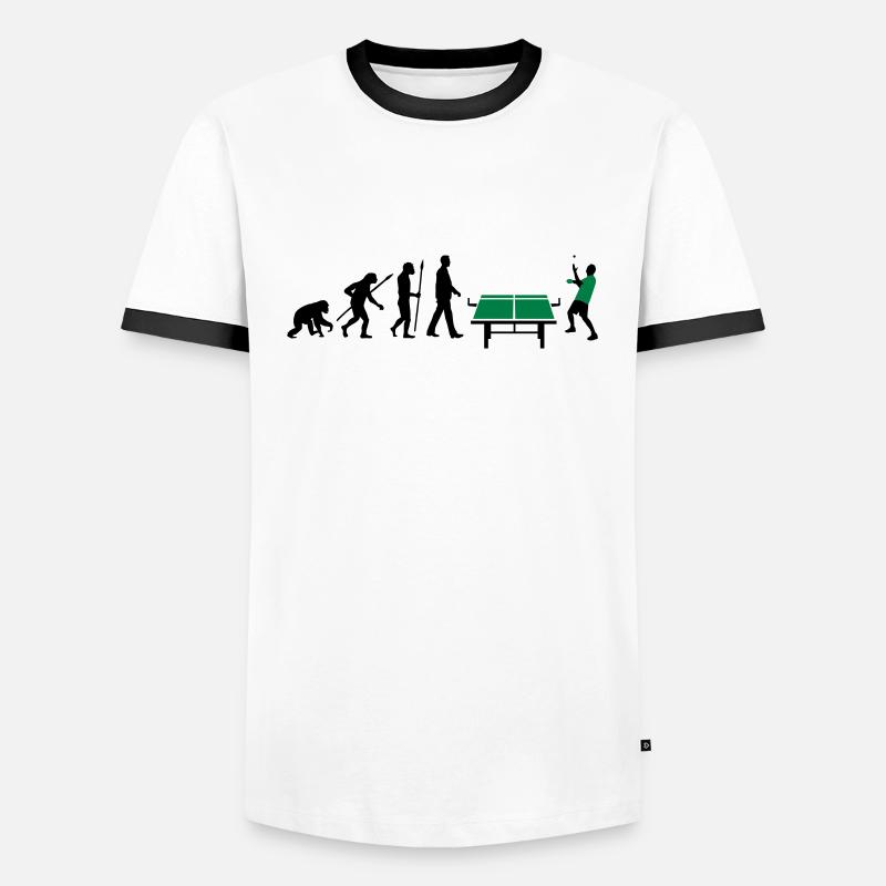 evolution_table_tennis_072012_a_2c - Männer Kontrast-T-Shirt - Weiß/Schwarz