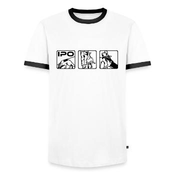 483 IPO German Shepherd Dog - Men's Ringer Shirt - white/black - Front - AI Model Female 172 light (172cm) & AI Model Male 178 dark (178cm)