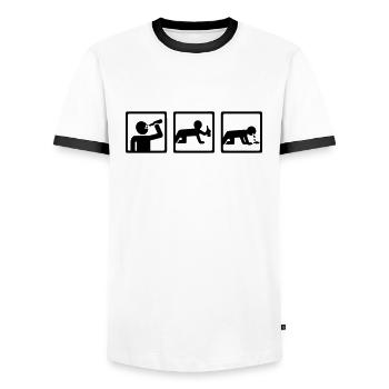 Alcool - T-shirt contrasté Homme - blanc/noir - Devant - AI Model Female 172 light (172cm) & AI Model Male 178 dark (178cm)