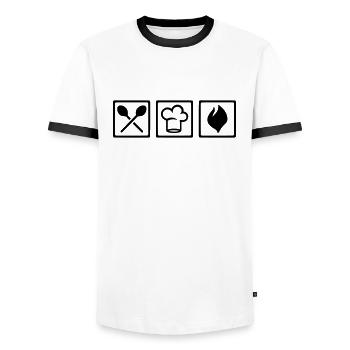 Cook chef - Men's Ringer Shirt - white/black - Front - AI Model Female 172 light (172cm) & AI Model Male 178 dark (178cm)