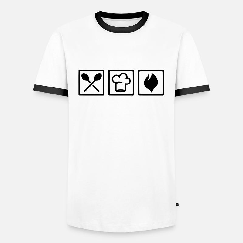 Cook chef - Men's Ringer Shirt - white/black
