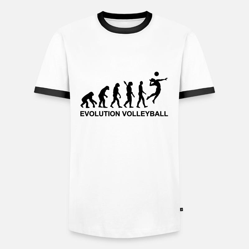 Evolution Volleyball - Men's Ringer Shirt - white/black