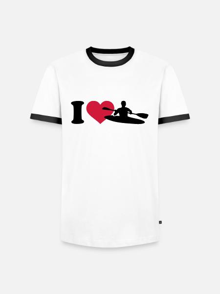 I love Kayak - Men's Ringer Shirt - white/black