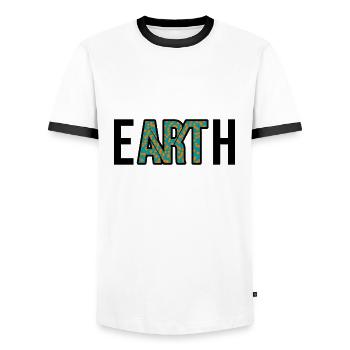 Art - Earth - Earth Art - Coronavirus - E-ART-H - Men's Ringer Shirt - white/black - Front - AI Model Female 172 light (172cm) & AI Model Male 178 dark (178cm)