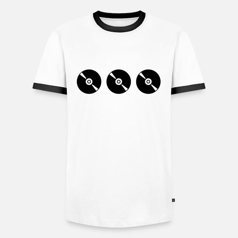 Discs - Men's Ringer Shirt - white/black