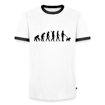 Poodle - Men's Ringer Shirt - white/black - Front - AI Model Female 172 light (172cm) & AI Model Male 178 dark (178cm)