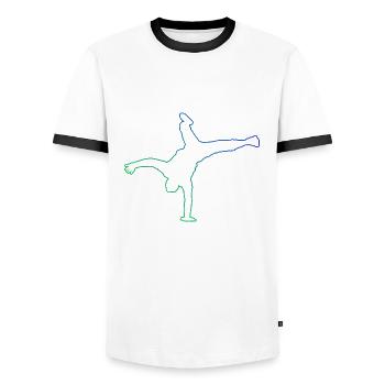 Bboy Bgirl Breakdance Homme Breakdance Breakdance - T-shirt contrasté Homme - blanc/noir - Devant - AI Model Female 172 light (172cm) & AI Model Male 178 dark (178cm)