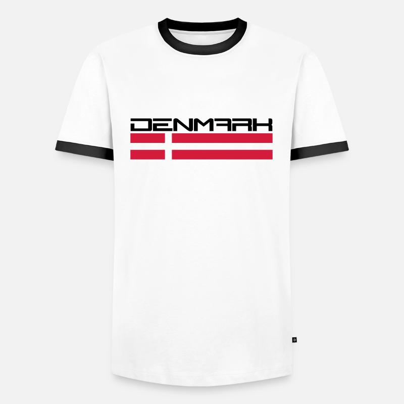 Denmark Logo Design - Männer Kontrast-T-Shirt - Weiß/Schwarz