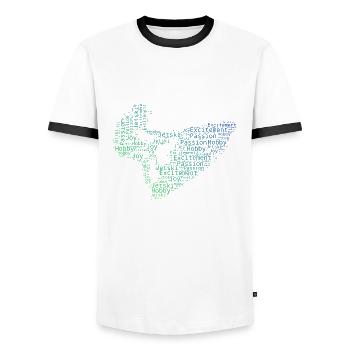 Jet Ski Riding Jet Ski Water Sports Men Women - Men's Ringer Shirt - white/black - Front - AI Model Female 172 light (172cm) & AI Model Male 178 dark (178cm)