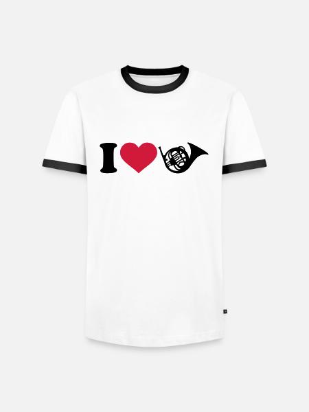 Waldhorn - Männer Kontrast-T-Shirt - Weiß/Schwarz