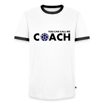 you can call me handball coach - Männer Kontrast-T-Shirt - Weiß/Schwarz - Vorne - AI Model Female 172 light (172cm) & AI Model Male 178 dark (178cm)