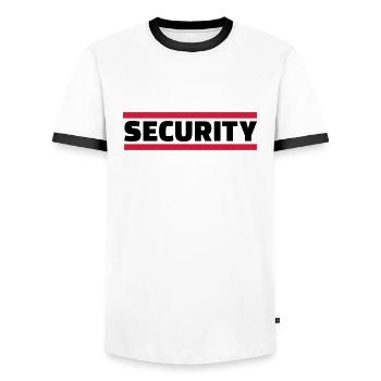 Security - T-shirt contrasté Homme - blanc/noir - Devant - AI Model Female 172 light (172cm) & AI Model Male 178 dark (178cm)
