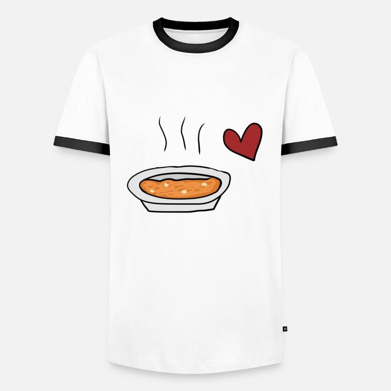 Suppe rotes - Männer Kontrast-T-Shirt - Weiß/Schwarz
