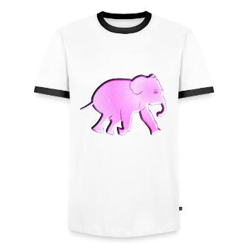 pink elephant glitter animal - Men's Ringer Shirt - white/black - Front - AI Model Female 172 light (172cm) & AI Model Male 178 dark (178cm)