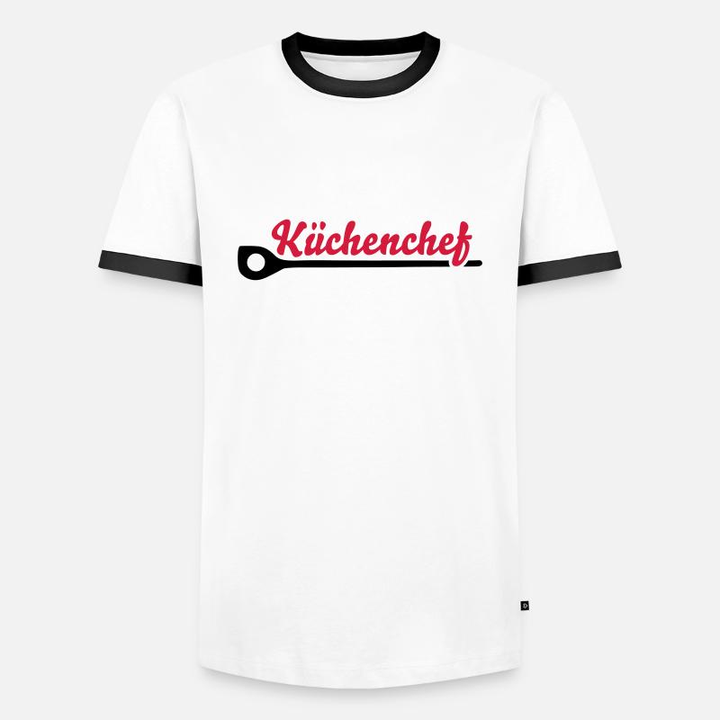 Küchenchef - Männer Kontrast-T-Shirt - Weiß/Schwarz