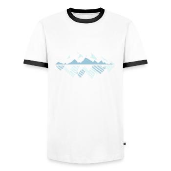 Tauern - Männer Kontrast-T-Shirt - Weiß/Schwarz - Vorne - AI Model Female 172 light (172cm) & AI Model Male 178 dark (178cm)