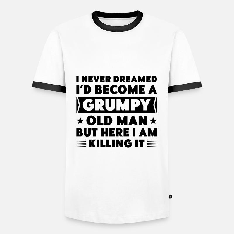 Grumpy Old Man - Men's Ringer Shirt - white/black
