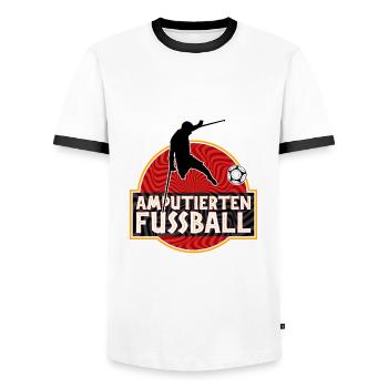 Amputierten Fussball Verein Sport - Männer Kontrast-T-Shirt - Weiß/Schwarz - Vorne - AI Model Female 172 light (172cm) & AI Model Male 178 dark (178cm)