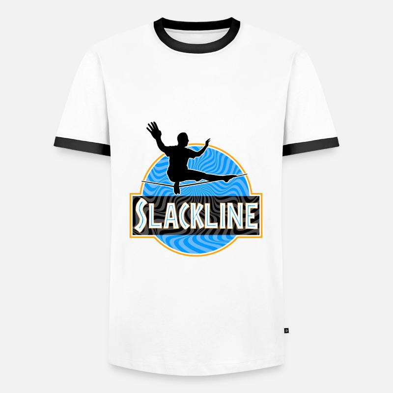 Slackline Slacklining - Men's Ringer Shirt - white/black
