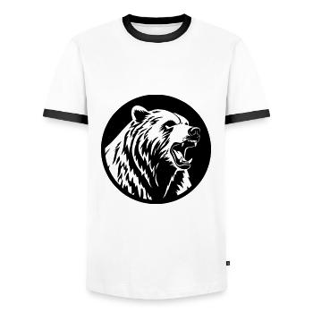 Grizzly Bear - Men's Ringer Shirt - white/black - Front - AI Model Female 172 light (172cm) & AI Model Male 178 dark (178cm)