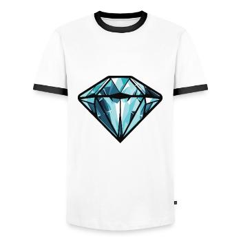 Diamond Symbol - Men's Ringer Shirt - white/black - Front - AI Model Female 172 light (172cm) & AI Model Male 178 dark (178cm)