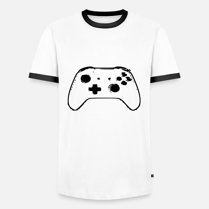 controller konsole game - Männer Kontrast-T-Shirt - Weiß/Schwarz