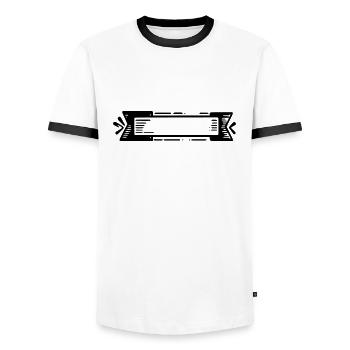Banner Shield - Men's Ringer Shirt - white/black - Front - AI Model Female 172 light (172cm) & AI Model Male 178 dark (178cm)