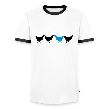 Be Different Hhs - Men's Ringer Shirt - white/black - Front - AI Model Female 172 light (172cm) & AI Model Male 178 dark (178cm)