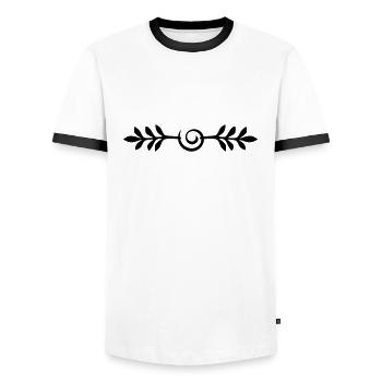 Schnörkel Zweig Linie - Männer Kontrast-T-Shirt - Weiß/Schwarz - Vorne - AI Model Female 172 light (172cm) & AI Model Male 178 dark (178cm)