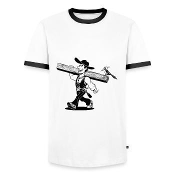 Dessin animé de Zimmermann - T-shirt contrasté Homme - blanc/noir - Devant - AI Model Female 172 light (172cm) & AI Model Male 178 dark (178cm)