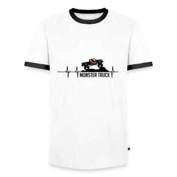 camion monstre - T-shirt contrasté Homme - blanc/noir - Devant - AI Model Female 172 light (172cm) & AI Model Male 178 dark (178cm)