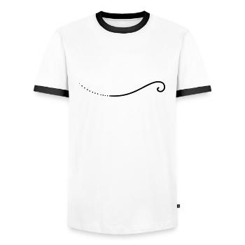 Ligne de gribouillis - T-shirt contrasté Homme - blanc/noir - Devant - AI Model Female 172 light (172cm) & AI Model Male 178 dark (178cm)
