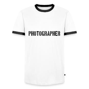 Army Photographer - Männer Kontrast-T-Shirt - Weiß/Schwarz - Vorne - AI Model Female 172 light (172cm) & AI Model Male 178 dark (178cm)