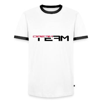 Amis de texte écrit paire équipe de rêve de sport - T-shirt contrasté Homme - blanc/noir - Devant - AI Model Female 172 light (172cm) & AI Model Male 178 dark (178cm)