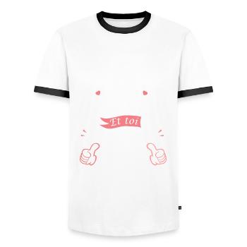 chasseuse cadeau cool chasse pour femme maman - T-shirt contrasté Homme - blanc/noir - Devant - AI Model Female 172 light (172cm) & AI Model Male 178 dark (178cm)