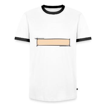 Cadre décoratif. Modèle de bannière / badge nominatif. - T-shirt contrasté Homme - blanc/noir - Devant - AI Model Female 172 light (172cm) & AI Model Male 178 dark (178cm)