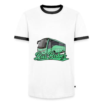 Bus Babes | Cadeau de chauffeur de bus - T-shirt contrasté Homme - blanc/noir - Devant - AI Model Female 172 light (172cm) & AI Model Male 178 dark (178cm)