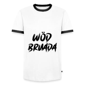 Wöd Bruada Österreich toller Bruder Österreich - Männer Kontrast-T-Shirt - Weiß/Schwarz - Vorne - AI Model Female 172 light (172cm) & AI Model Male 178 dark (178cm)