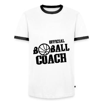 Basket-ball coach - T-shirt contrasté Homme - blanc/noir - Devant - AI Model Female 172 light (172cm) & AI Model Male 178 dark (178cm)