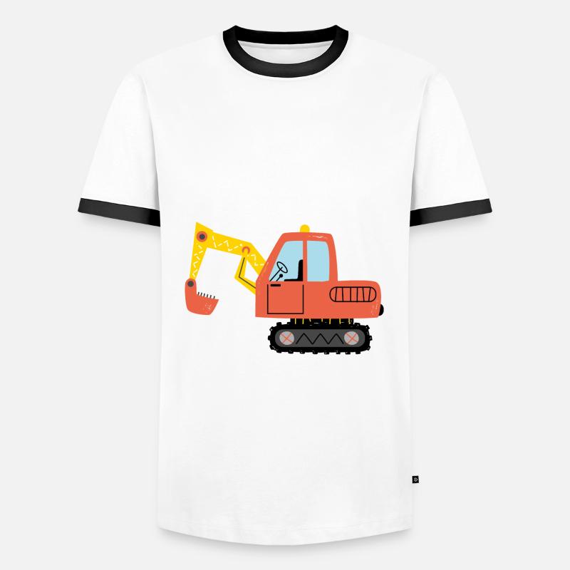 Baumaschinen Bagger Bagger Baustelle - Männer Kontrast-T-Shirt - Weiß/Schwarz