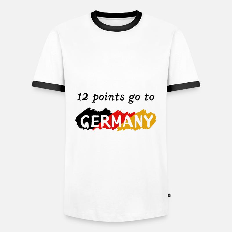 12 points go to Germany - Männer Kontrast-T-Shirt - Weiß/Schwarz