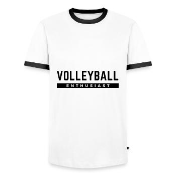 Passionné de volley-ball - T-shirt contrasté Homme - blanc/noir - Devant - AI Model Female 172 light (172cm) & AI Model Male 178 dark (178cm)