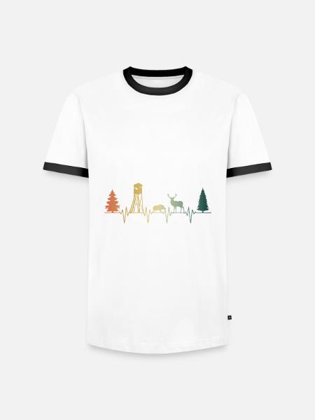 Hunter High Heartbeat Pulse - Men's Ringer Shirt - white/black
