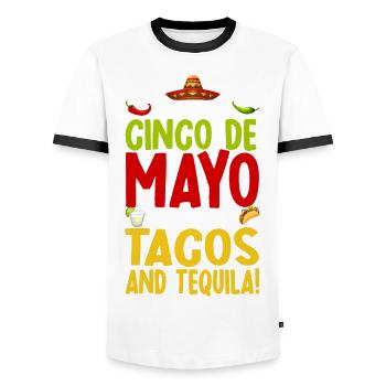 Viva Mexico Cinco De Mayo Party 5 De Mayo Gift - Men's Ringer Shirt - white/black - Front - AI Model Female 172 light (172cm) & AI Model Male 178 dark (178cm)