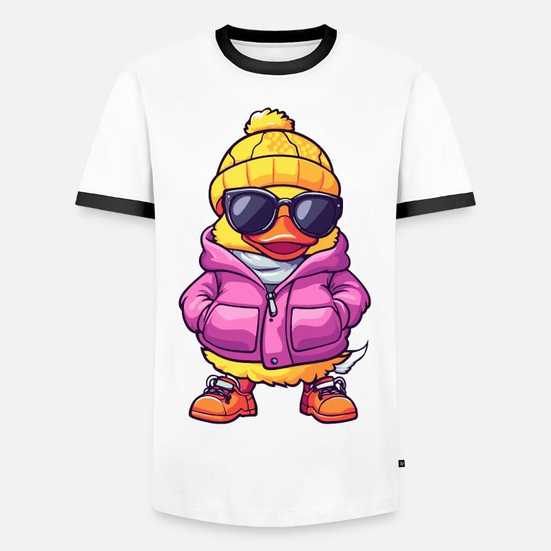 Duck Cool Comic - Men's Ringer Shirt - white/black