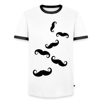 Symbole de la moustache - T-shirt contrasté Homme - blanc/noir - Devant - AI Model Female 172 light (172cm) & AI Model Male 178 dark (178cm)