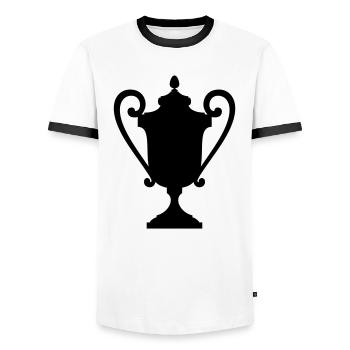 sport racing trophy - Männer Kontrast-T-Shirt - Weiß/Schwarz - Vorne - AI Model Female 172 light (172cm) & AI Model Male 178 dark (178cm)