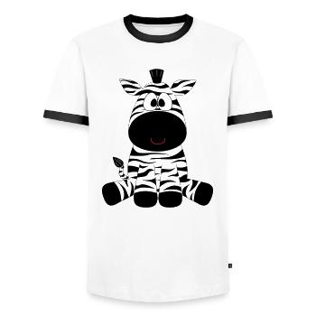 Zebra - Männer Kontrast-T-Shirt - Weiß/Schwarz - Vorne - AI Model Female 172 light (172cm) & AI Model Male 178 dark (178cm)